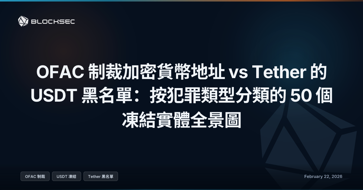 OFAC 制裁加密貨幣地址 vs Tether 的 USDT 黑名單：按犯罪類型分類的 50 個凍結實體全景圖