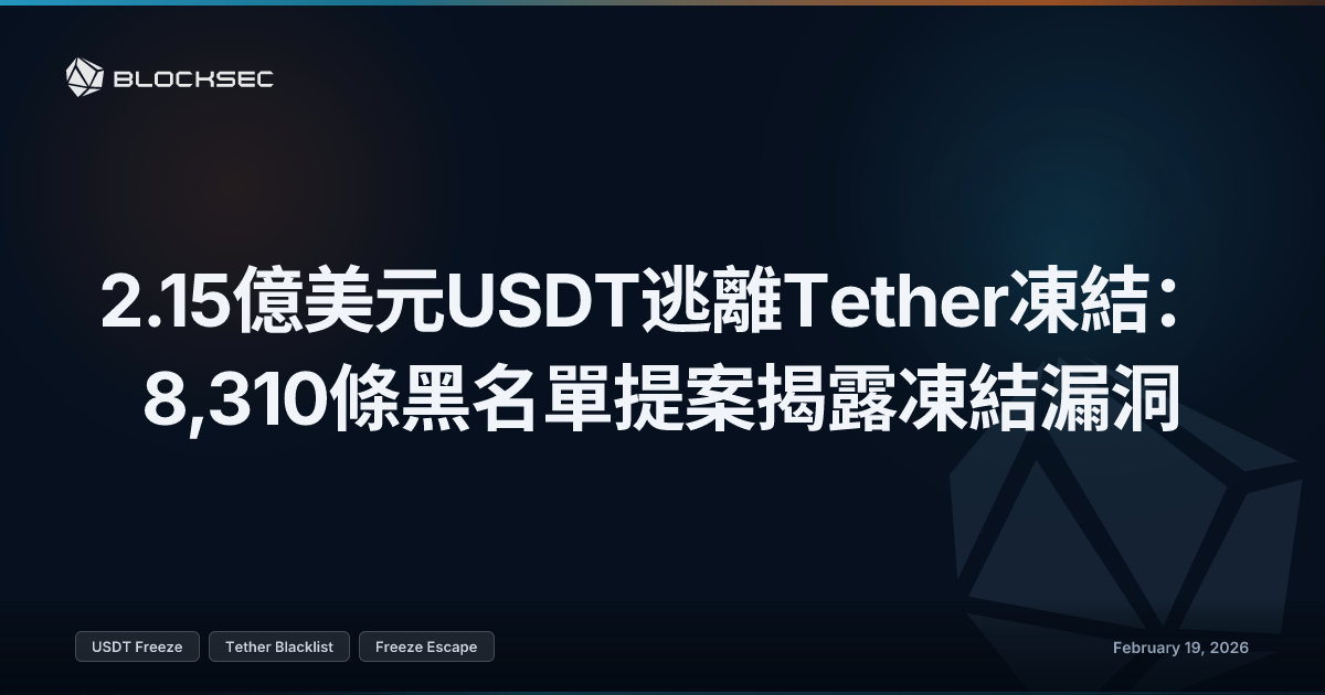 2.15億美元USDT逃離Tether凍結：8,310條黑名單提案揭露凍結漏洞